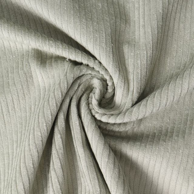 Tissu Velours Côtelé lavé Garance uni Vert amande