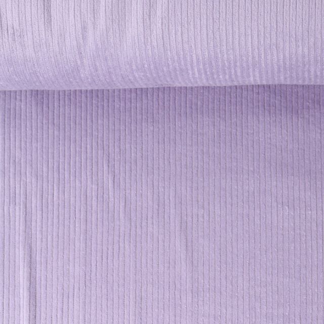 Tissu Velours Côtelé lavé Garance uni Mauve clair