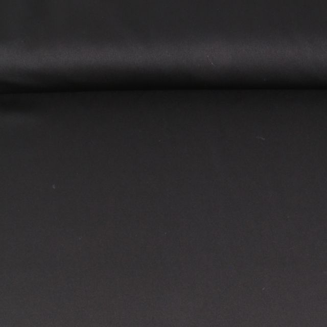 Tissu  Micro Satin mat Joséphine uni  Noir