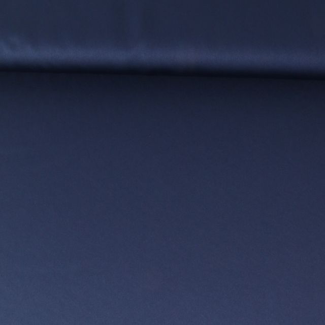 Tissu  Micro Satin mat Joséphine uni  Bleu marine