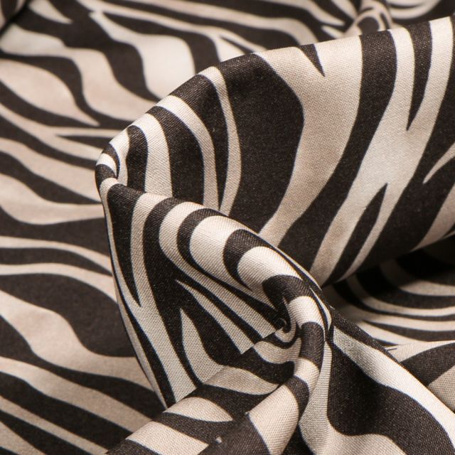 Tissu Softshell Zébré sur fond Beige