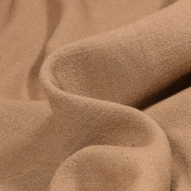 Tissu Lin lavé Viscose uni Beige