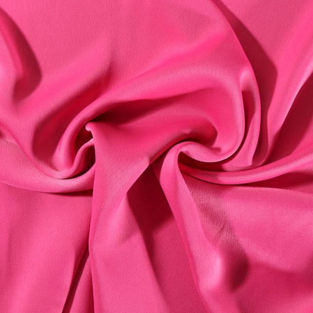 Tissu Crêpe satin mat Fuschia - Par 10 cm