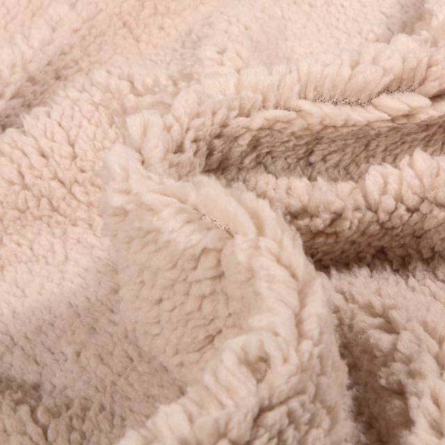 Coupon Tissu Fausse fourrure Mouton uni Ivoire - Coupon de 100 cm