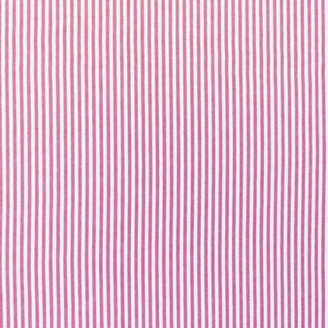 Tissus Jeans Rayures Rouge sur fond Blanc - Par 10 cm