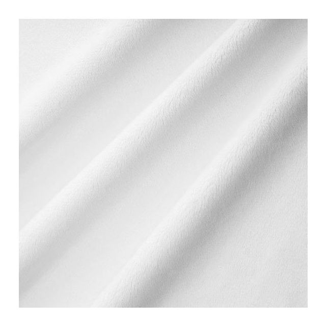 Coupon Tissu Minky Ultra doux Ras Blanc x10cm - Coupon de 50 cm