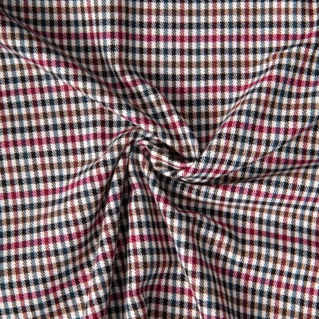 Tissu Tartan Ecossais Steve British sur fond Bordeaux