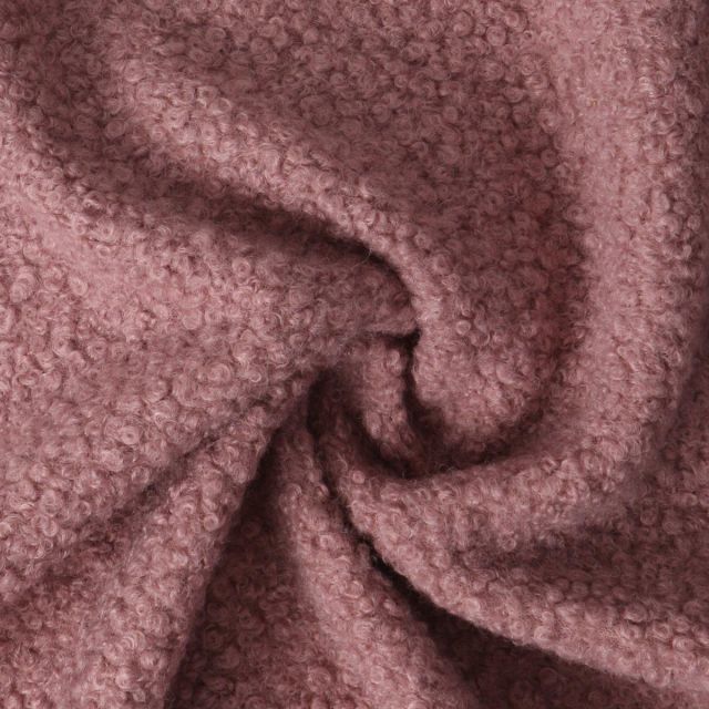 Tissu Fausse fourrure Bouclette Véra uni Vieux rose