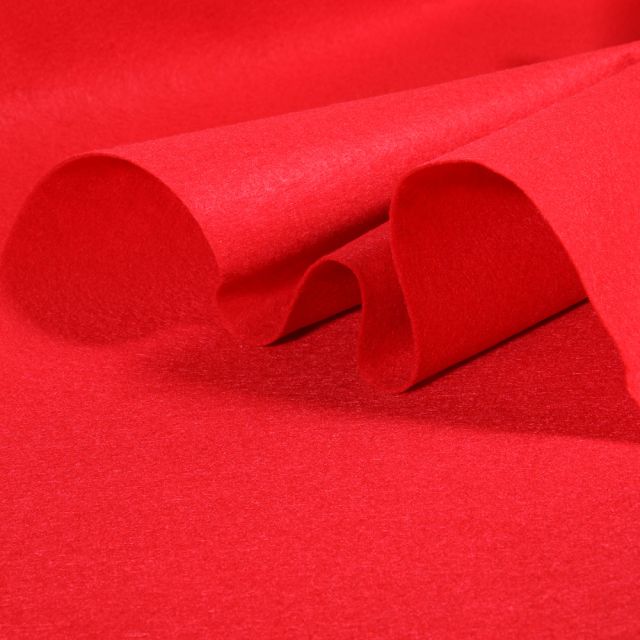 Coupon Tissu Feutrine 90 cm Rouge griotte - Coupon de 40 cm