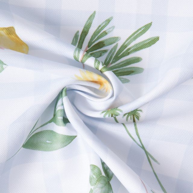 Tissu Polyester Citrus Provence sur fond Blanc