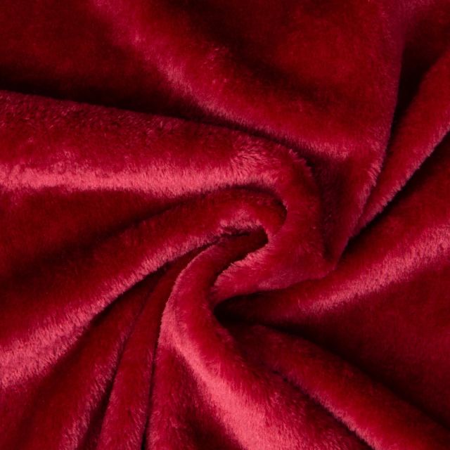 Tissu Doudou uni Bordeaux
