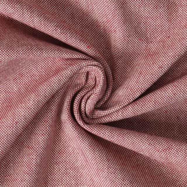 Tissu Toile de Coton aspect Lin Aubiane uni Rouge