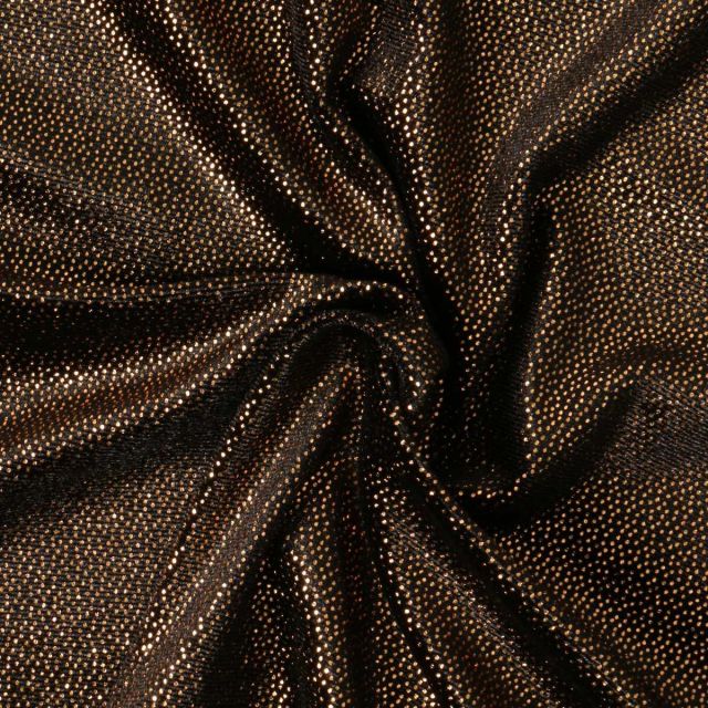 Tissu Velours d'ameublement extensible pailleté Diane uni Noir