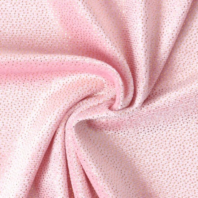 Tissu Velours d'ameublement extensible pailleté Diane uni Rose