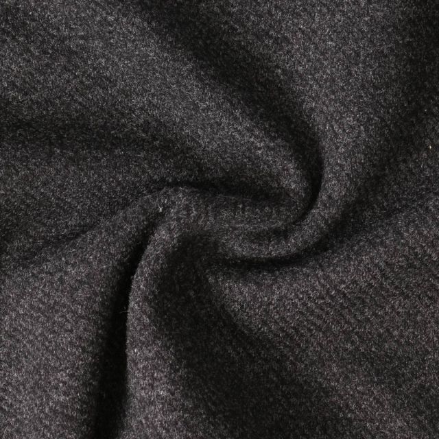 Coupon Tissu Polyviscose touché Cachemire Gris anthracite chiné - Coupon de 100 cm