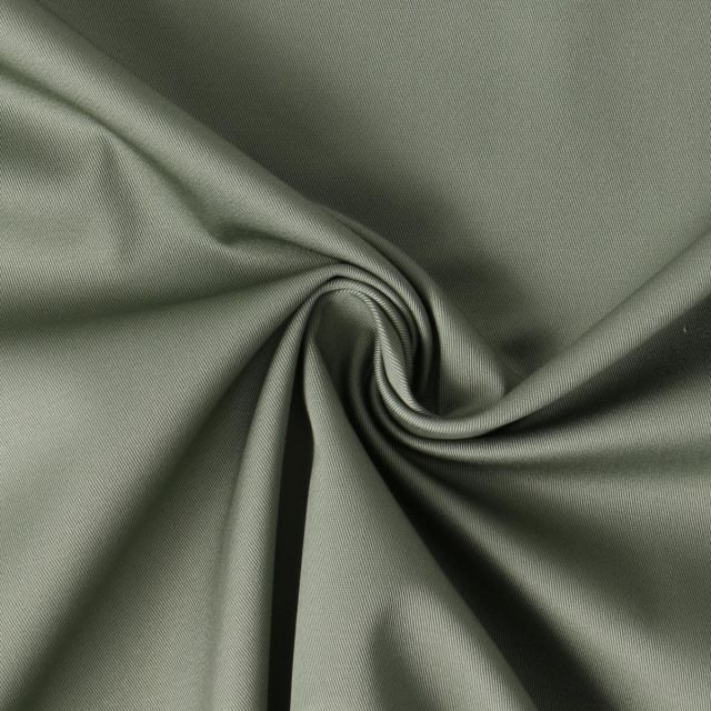 Tissu Gabardine Stretch Vert kaki