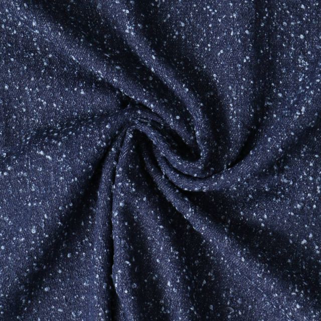 Tissu Jean Denim griffé Bleu foncé