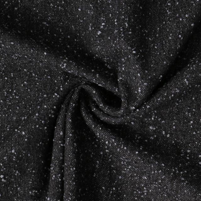 Tissu Jean Denim griffé Noir