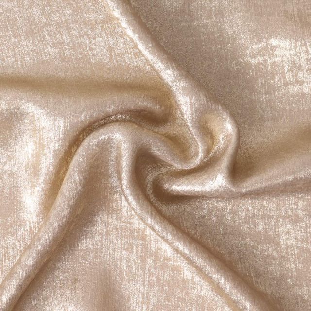 Tissu Lamé  texturé Crème
