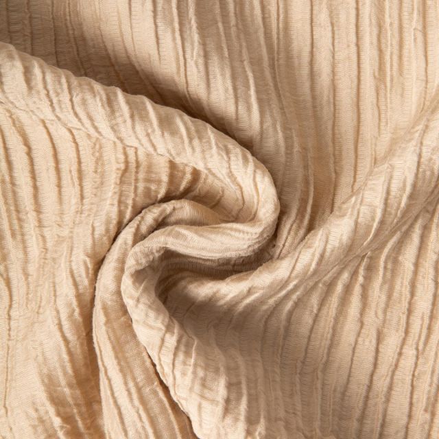Tissu Lyocell plissé uni Doré