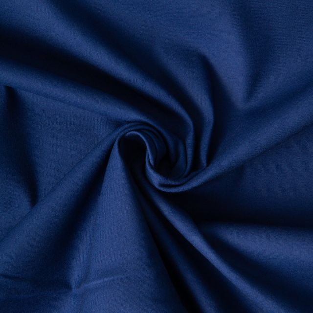 Tissu Coton Sergé légèrement extensible uni Bleu roi
