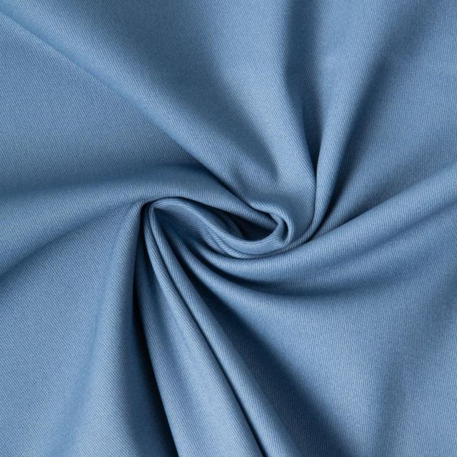 Tissu Coton Sergé légèrement extensible uni Bleu ciel