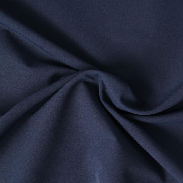 Tissu Crêpe Scuba extensible Nayeli uni Bleu marine