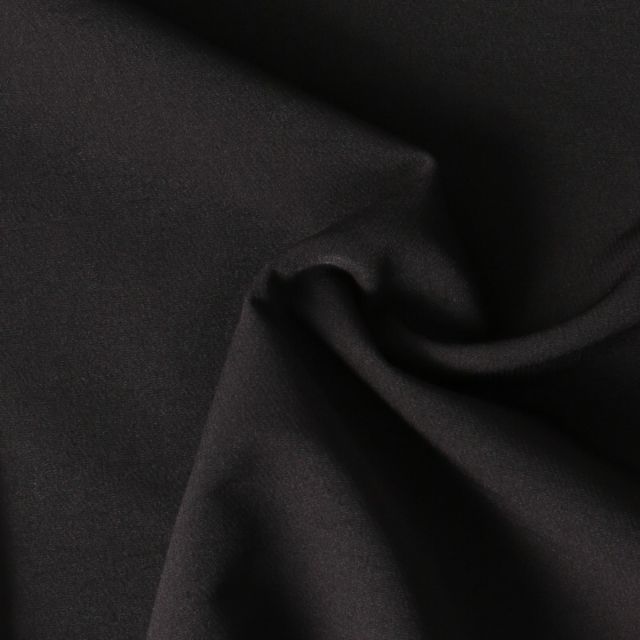 Tissu Crêpe Scuba extensible Nayeli uni Noir