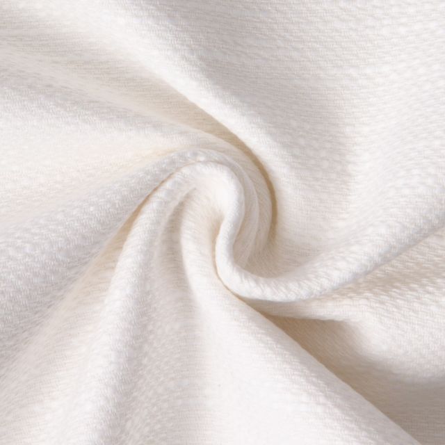 Tissu Jacquard Coton épais uni Blanc