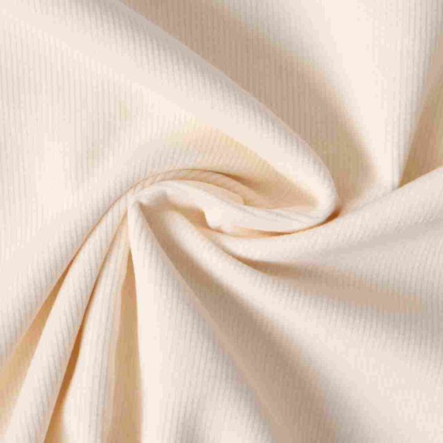 Tissu Velours milleraies Lilou uni  Blanc cassé