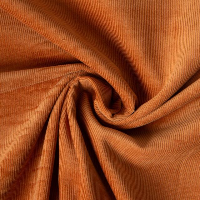 Tissu Velours milleraies Lilou uni  Marron clair