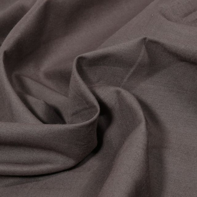 Tissu Batiste de Coton uni Gris anthracite