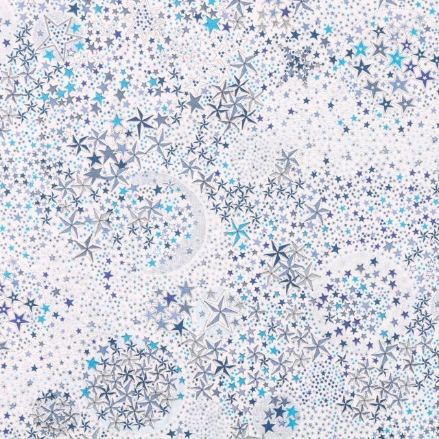Tissu Liberty of London Adelajda Bleu et gris - Par 10 cm