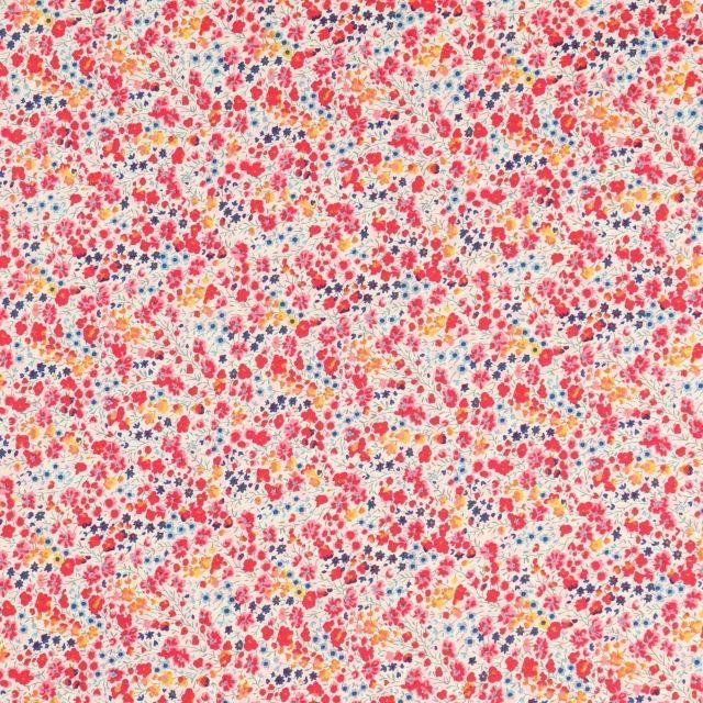 Tissu Liberty of London Phoebe Rouge et bleu - Par 10 cm