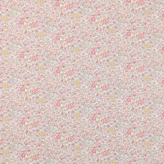 Tissu Liberty of London Katie And Pastel rose, vert et jaune - Par 10 cm
