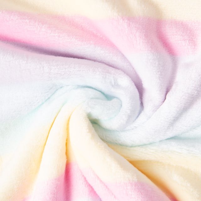 Tissu Doudou imprimé Arc en ciel Cute Blanc