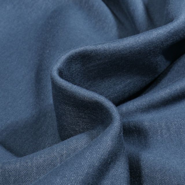 Tissu Sweat envers polaire Bleu denim