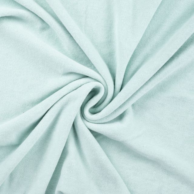 Tissu Jersey Velours Eponge uni Vert d'eau