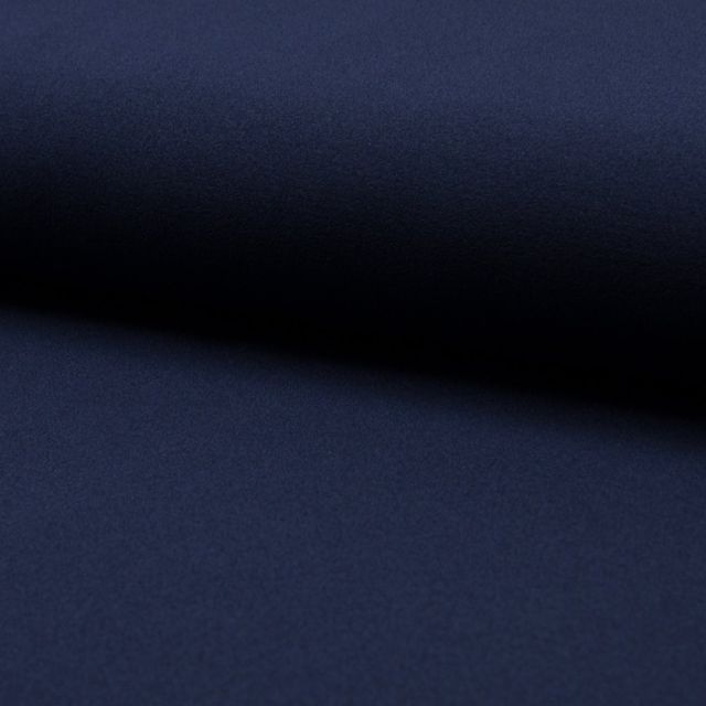 Tissu Crêpe Scuba Uni Bleu marine - Par 10 cm