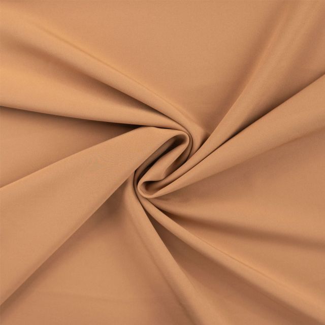 Tissu Sergé extensible uni Camel