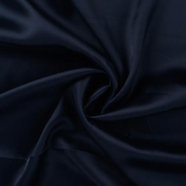 Tissu Satin de Viscose uni Bleu marine