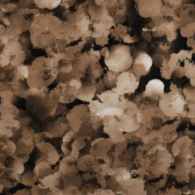 Tissu Viscose  Isadora effet aquarelle  Marron floutée sur fond Noir