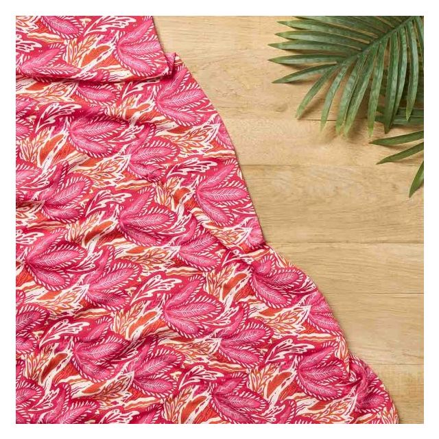 Tissu upcycling Coupon de 2 m Viscose Craftine fuchsia