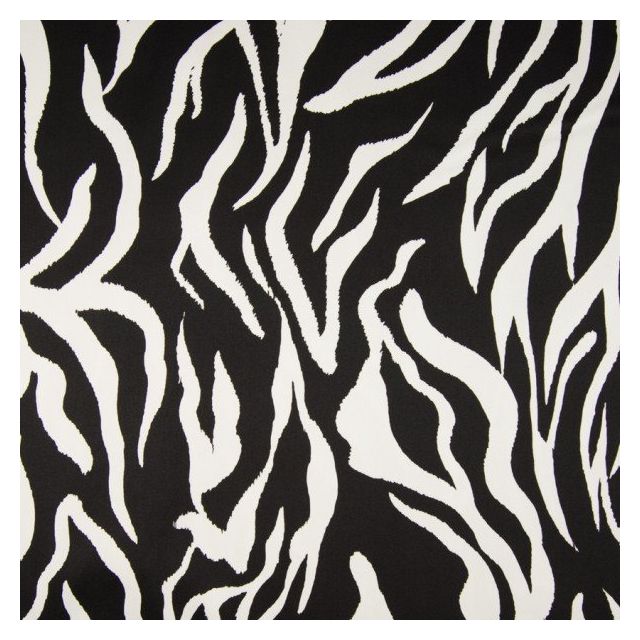 Tissu Coton satiné extensible imprimé zébré  Noir - Par 10 cm