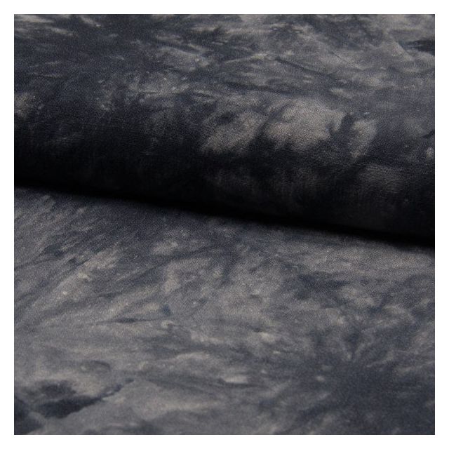 Tissu Viscose texturé Tye and dye sur fond Gris anthracite - Par 10 cm