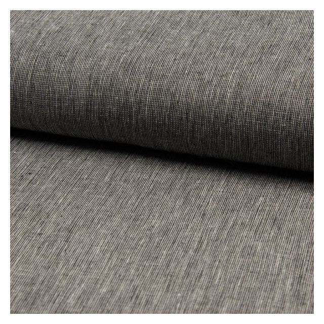 Tissu Lin Coton tissage étamine Noir - Par 10 cm