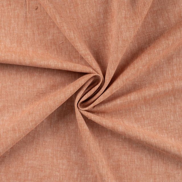 Tissu Lin Coton uni Rouille chiné