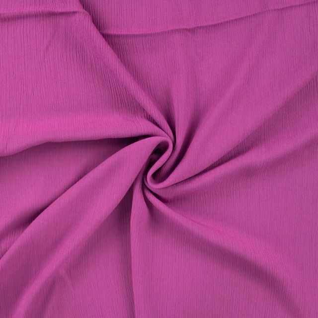 Tissu Crépon de Viscose uni Rose fuchsia