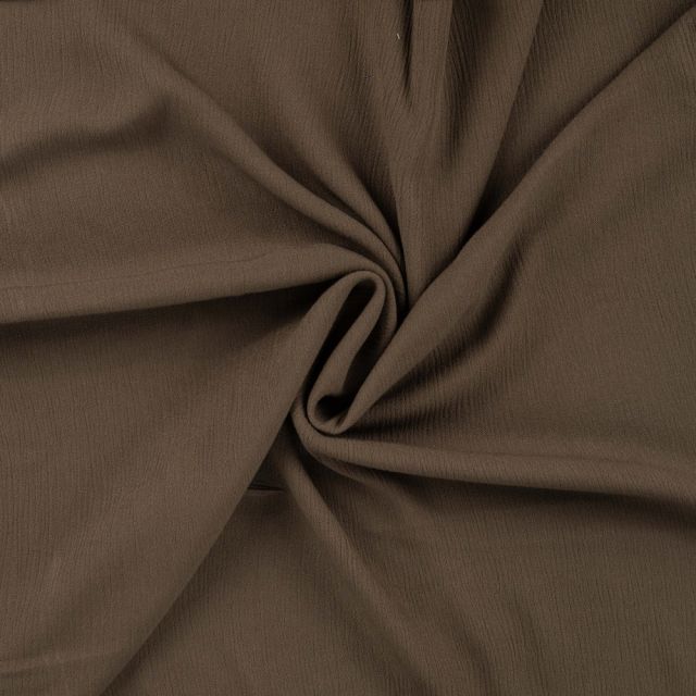 Tissu Crépon de Viscose uni Marron