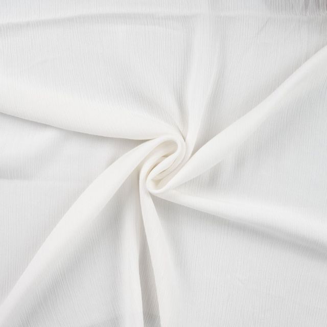 Tissu Crépon de Viscose uni Blanc